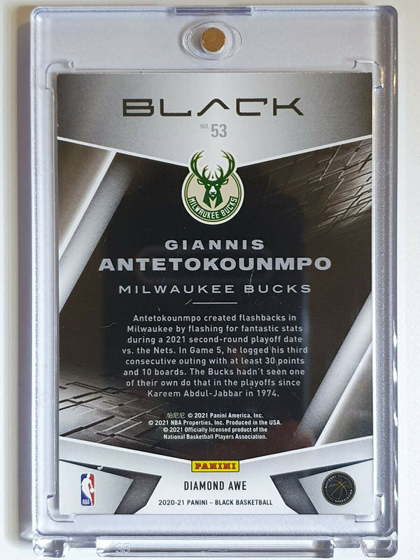 2020 Panini Black Giannis Antetokounmpo #54 DIAMOND AWE /25 - Ready to Grade