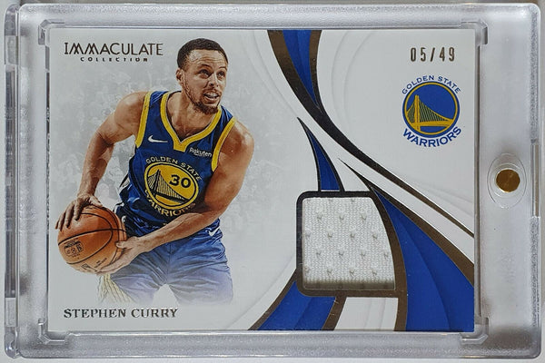 2018 Immaculate Stephen Curry #PATCH SILVER /49 Game Worn Jersey - Rare Gem