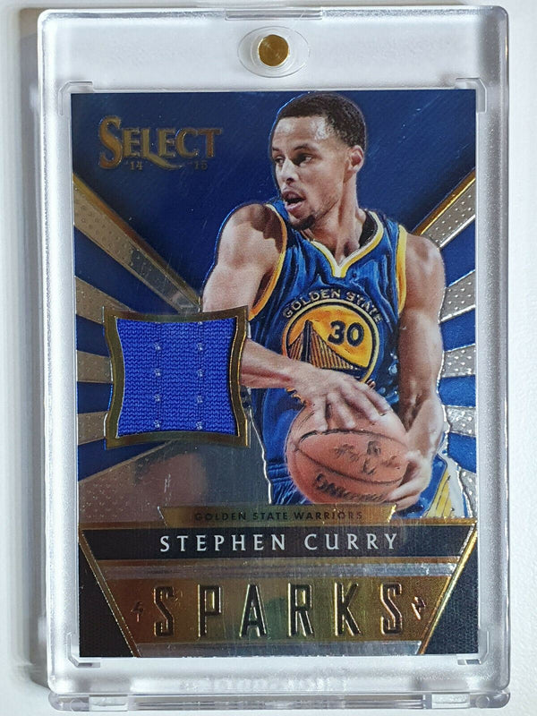 2014 Select Stephen Curry #PATCH SPARKS /149 Game Worn Jersey - Rare