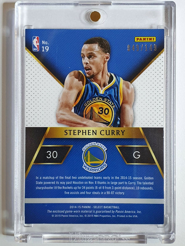 2014 Select Stephen Curry #PATCH SPARKS /149 Game Worn Jersey - Rare