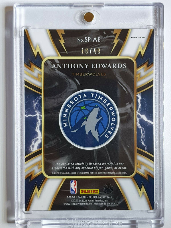 2020 Select Anthony Edwards Rookie #PATCH COPPER /49 Sparks Jersey - Rare