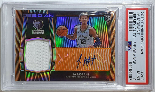 2019 Obsidian Ja Morant Rookie Patch Auto (RPA) ORANGE ETCH /50 - PSA 9 (POP2)