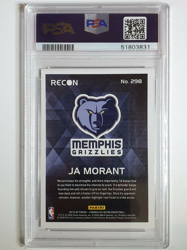 2019 Chronicles Ja Morant Rookie #298 Recon BRONZE Prizm - PSA 9