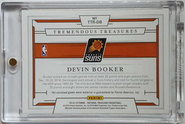 2018 National Treasures Devin Booker #PATCH /99 Jumbo Game Worn Jersey