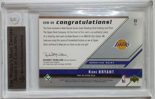 2005 Upper Deck Kobe Bryant #PATCH Game Worn Jersey - BGS 9 (POP 1)