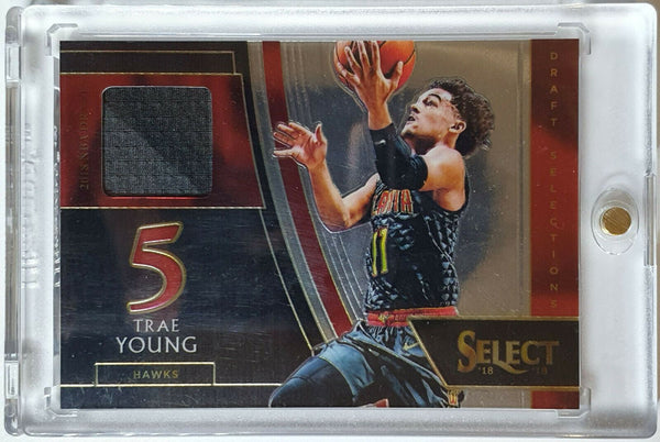 2018 Panini Select Trae Young #PATCH Rookie Selections Jersey - Ready to Grade