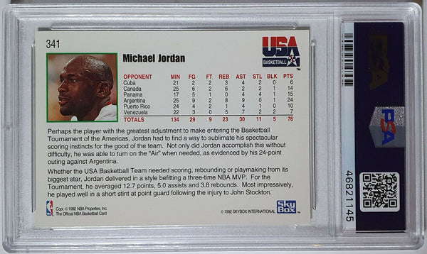 1992 Skybox NBA Hoops Michael Jordan #341 Team USA - PSA 9