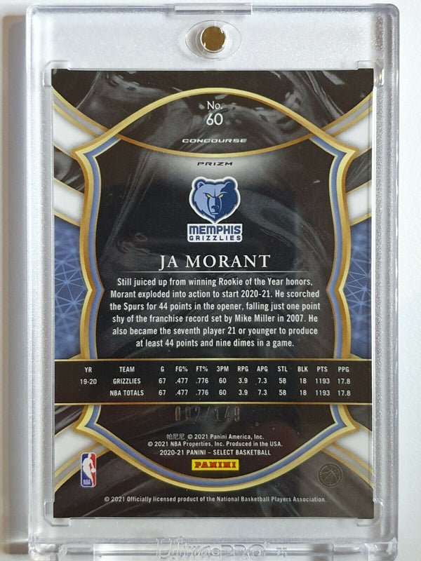 2020 Select Ja Morant #60 DIAMOND WHITE /149 - Ready to Grade