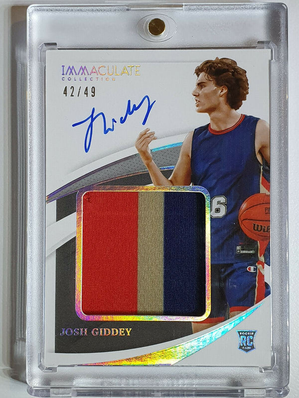 2021 Immaculate Josh Giddey Rookie Patch Auto RPA /49 SILVER - Rare Gem