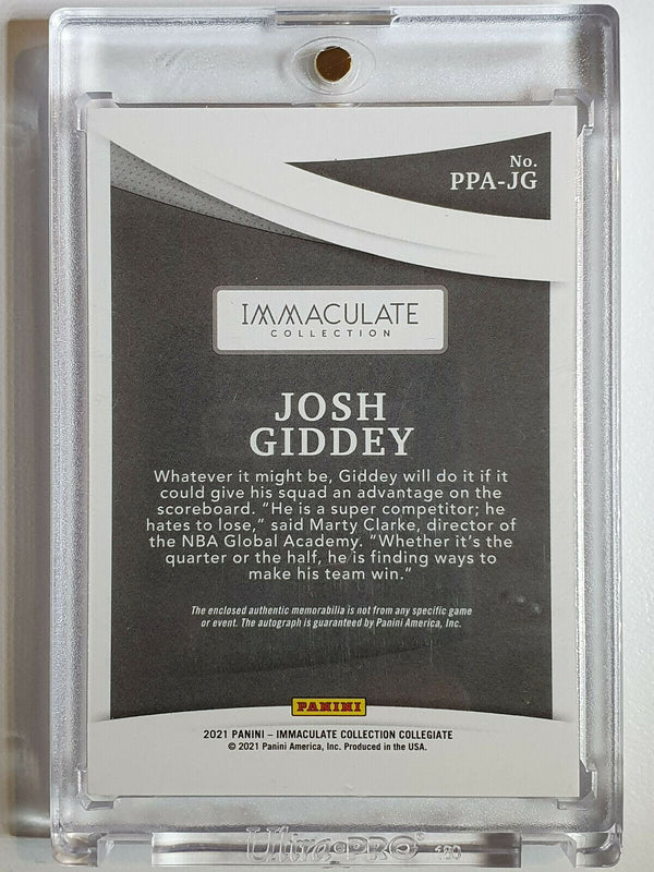 2021 Immaculate Josh Giddey Rookie Patch Auto RPA /49 SILVER - Rare Gem