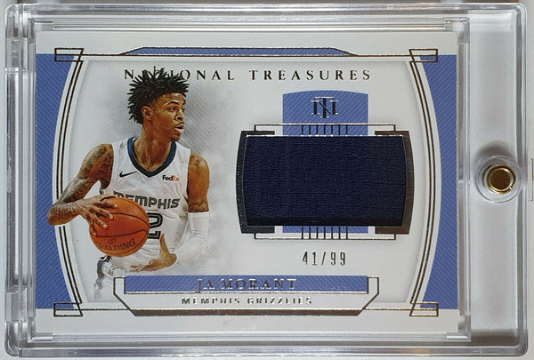 2019 National Treasures Ja Morant Rookie #PATCH /99 Worn Jersey Materials - Rare