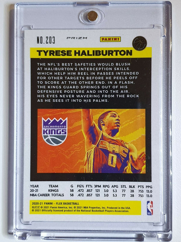 2020 Flux Tyrese Haliburton Rookie #203 RED CRACKED ICE Holo - Ready to Grade