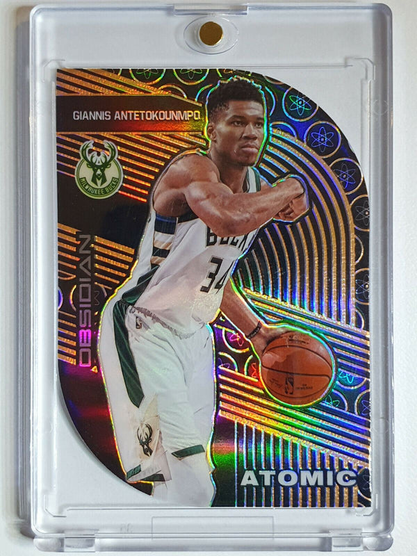 2019 Obsidian Giannis Antetokounmpo #35 ORANGE HOLO /35 Atomic - Ready to Grade