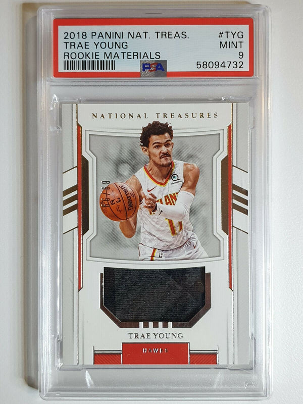 2018 National Treasures Trae Young Rookie #PATCH /99 Jersey  - PSA 9 (POP 3)