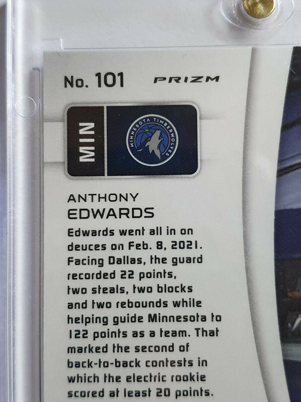 2020 Spectra Anthony Edwards Rookie #101 BLACK Prizm - Ready to Grade