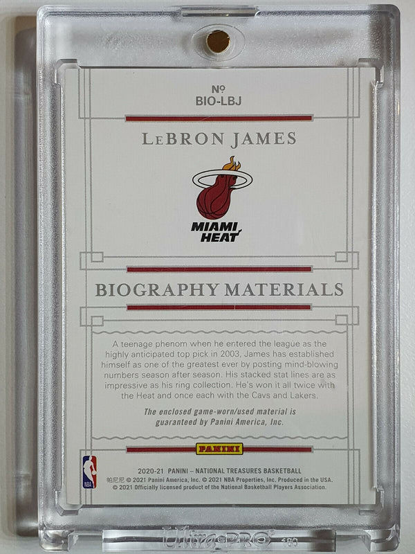 2020 National Treasures Lebron James #PATCH /99 Game Worn Jersey Materials