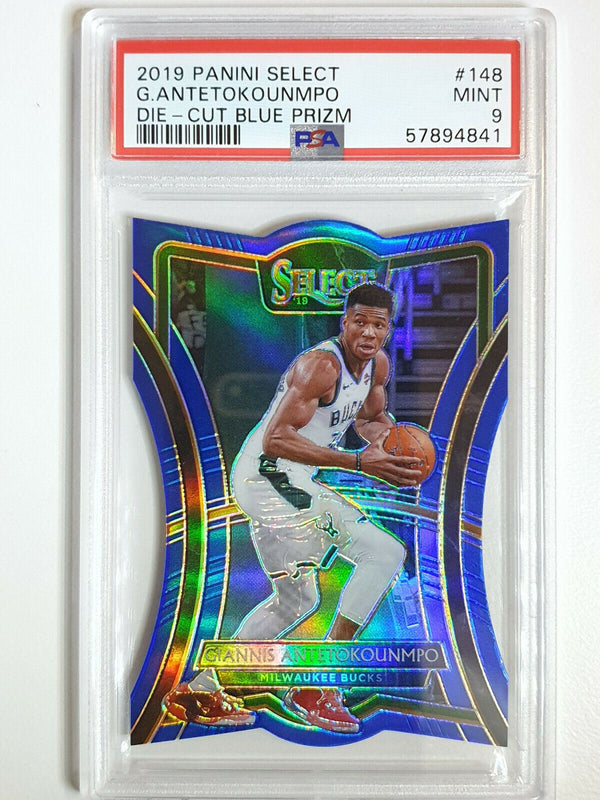 2019 Select Giannis Antetokounmpo #148 BLUE Prizm /249 Die-Cut - PSA 9 (POP 16)