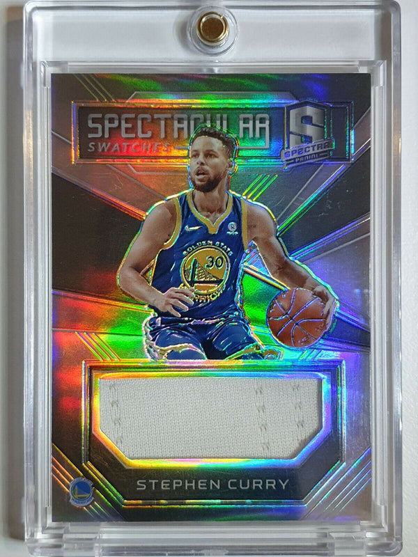 2017 Panini Spectra Stephen Curry #PATCH SILVER Prizm /99 Game Worn Jersey