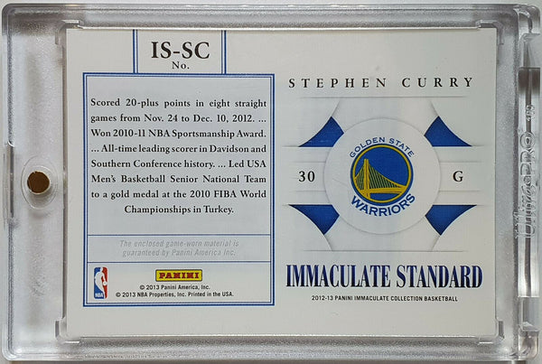 2013 Immaculate Stephen Curry #PATCH ACETATE /75 Game Worn Jersey - Rare Gem