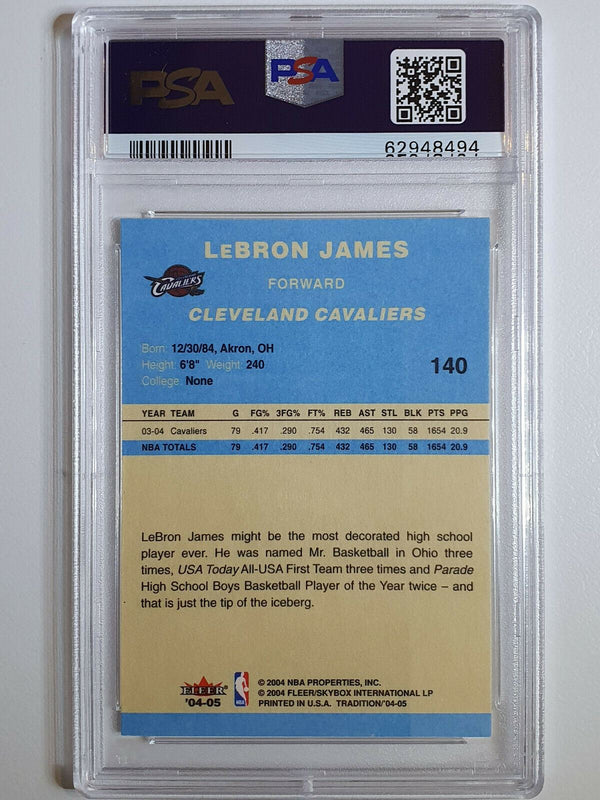 2004 Fleer Lebron James #140 Tradition BLUE - PSA 9