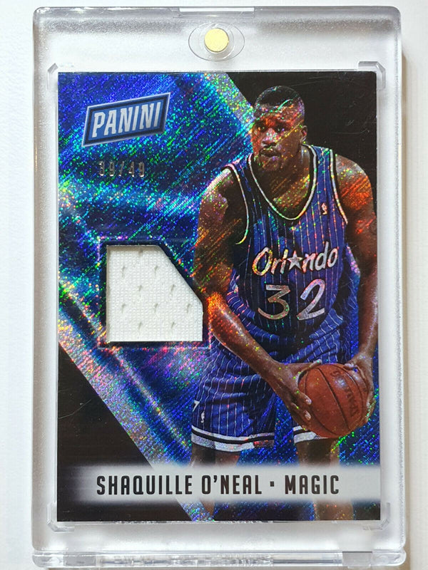 2018 Panini Shaquille O'Neal #PATCH COSMIC /49 Worn 2 Color Stripe Jersey