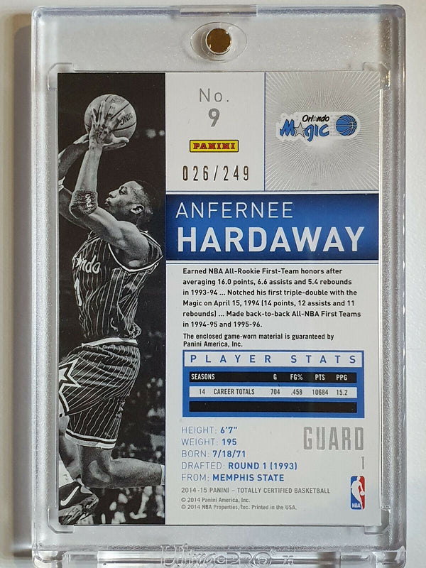 2014 Totally Certified Anfernee Hardaway #PATCH RED /249 Game Worn Jersey