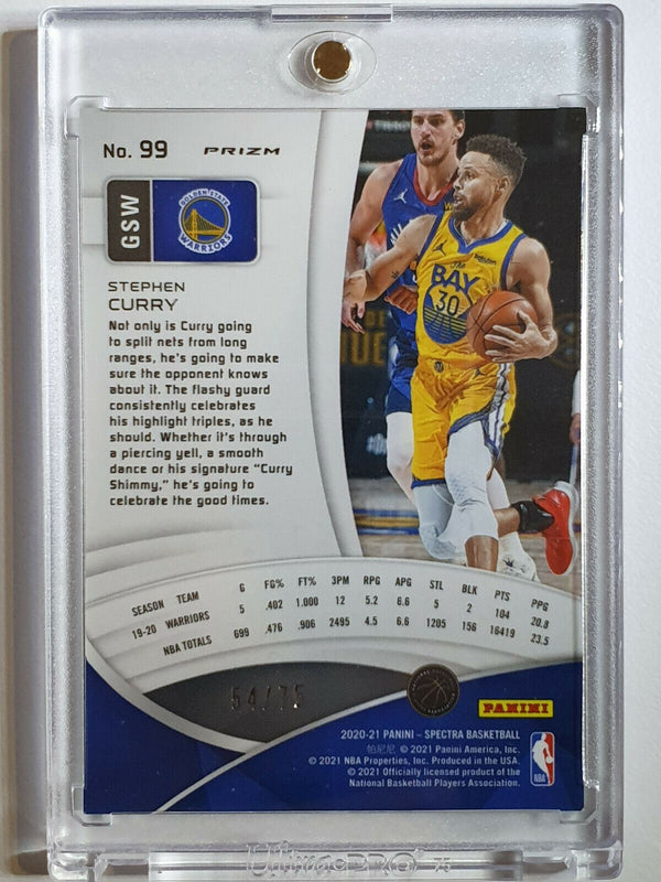 2020 Spectra Stephen Curry #99 RED & GREEN /75 Holo - Rare