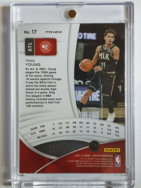 2020 Spectra Trae Young #17 RED & GREEN /75 Holo - Rare