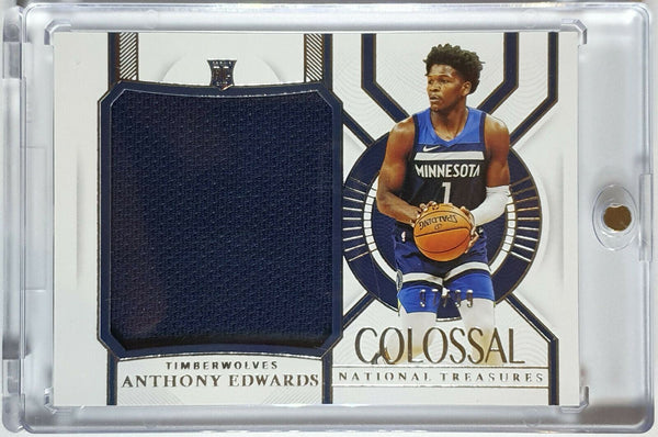 2020 National Treasures Anthony Edwards Rookie #PATCH /99 Jumbo Jersey - Rare