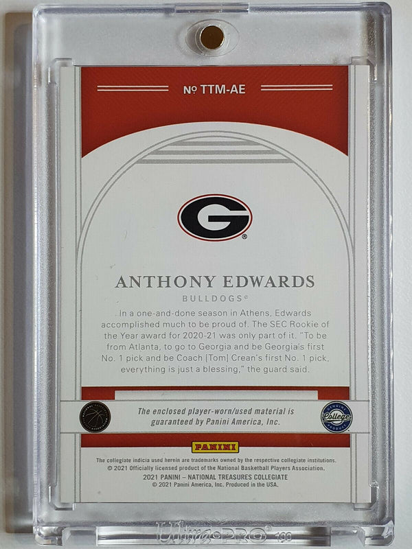 2021 National Treasures Anthony Edwards Rookie PRIME LOGO PATCH /5 Jersey - Rare