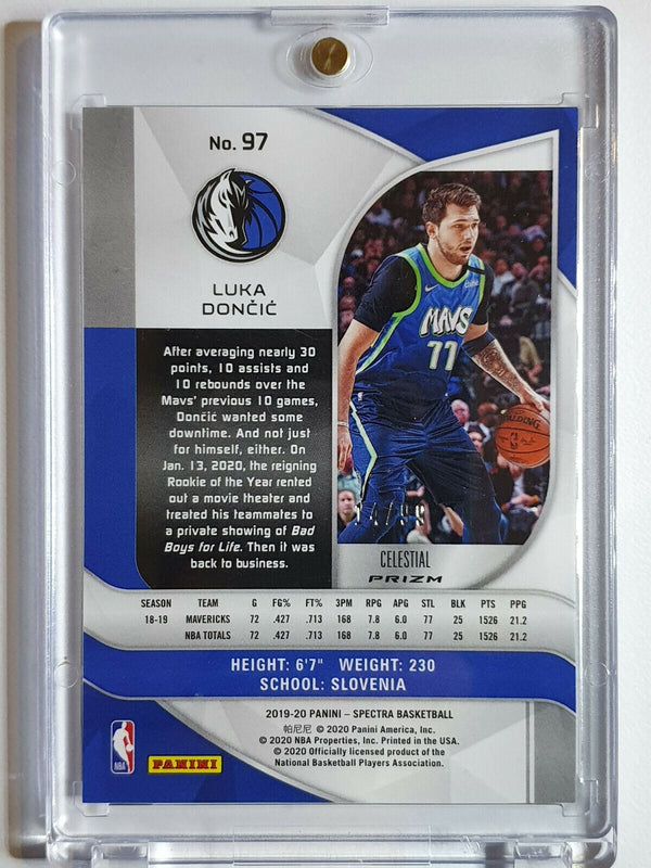 2019 Spectra Luka Doncic #97 CELESTIAL /99 Prizm - Ready to Grade