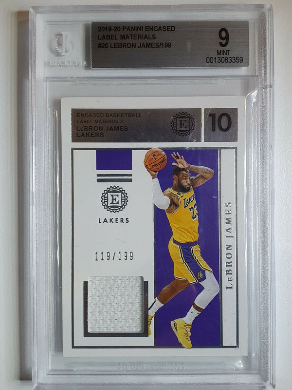 2019 Encased Lebron James #PATCH /199 Game Worn Jersey - BGS 9 (POP 2)