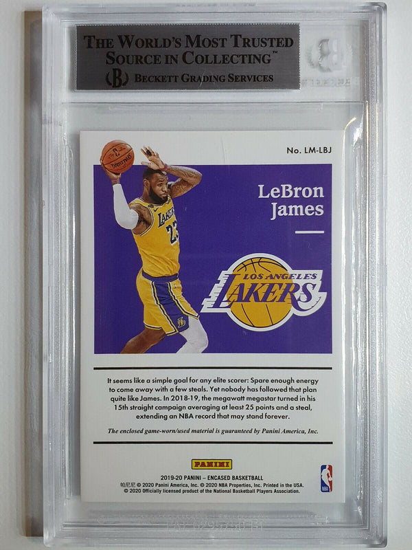 2019 Encased Lebron James #PATCH /199 Game Worn Jersey - BGS 9 (POP 2)