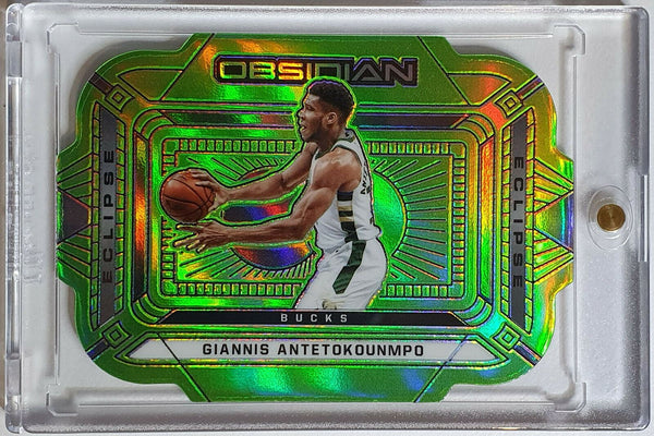 2020 Obsidian Giannis Antetokounmpo #5 GREEN FLOOD Holo SP - Rare Insert