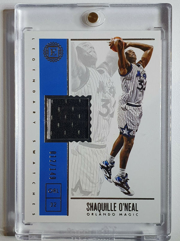 2019 Encased Shaquille O'Neal #PATCH /149 Game Worn 2 Color Jersey - Rare