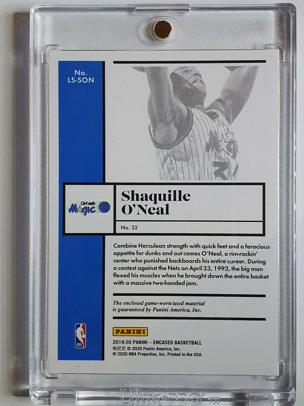 2019 Encased Shaquille O'Neal #PATCH /149 Game Worn 2 Color Jersey - Rare