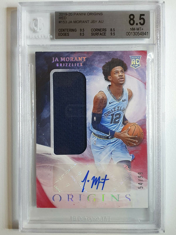 2019 Origins Ja Morant Rookie Patch Auto (RPA) RED /99 Prizm - BGS 9 (POP 3)