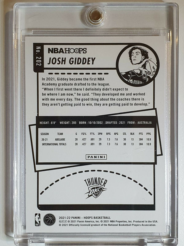 2021 NBA Hoops Josh Giddey Rookie #202 BLUE Prizm - Ready to Grade