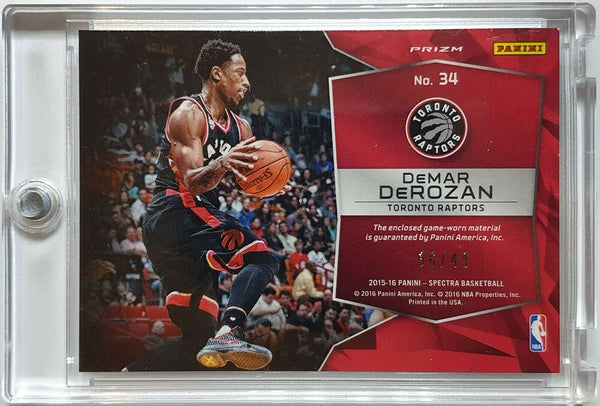 2015 Panini Spectra DeMar DeRozan #PATCH BLUE HOLO /49 Prizm - Rare