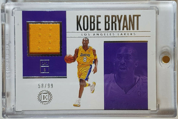 2018 Encased Kobe Bryant #PATCH SILVER /99 Game Worn Jersey - Rare