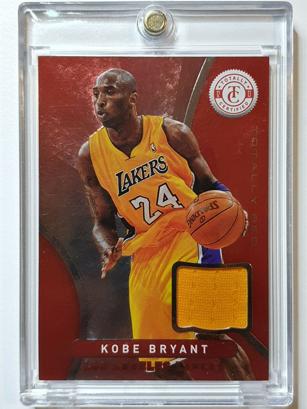 2012 Totally Certified Kobe Bryant #PATCH RED Game Worn Jersey - Rare