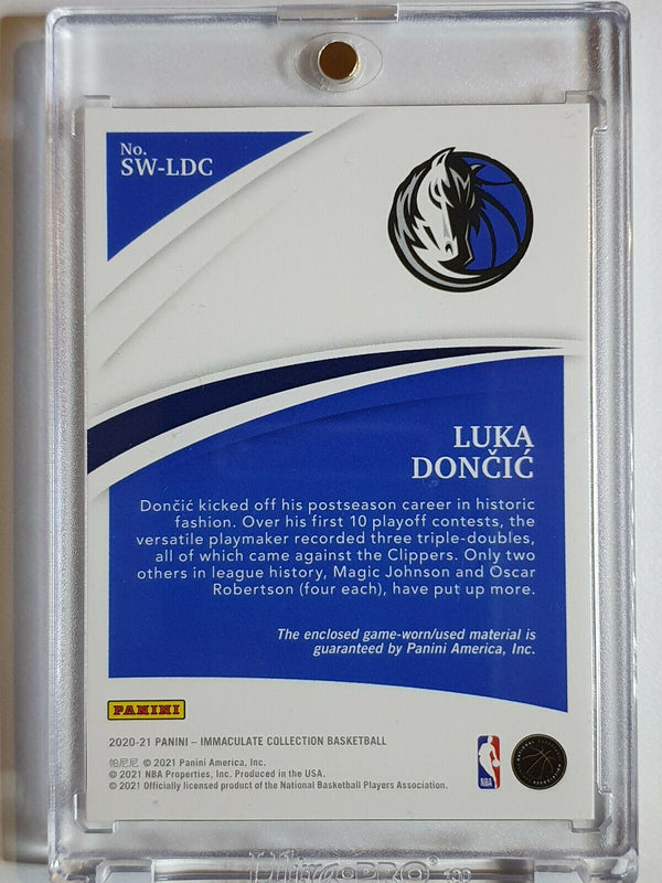 2020 Immaculate Luka Doncic #PATCH /99 Game Worn Jersey - Ready to Grade