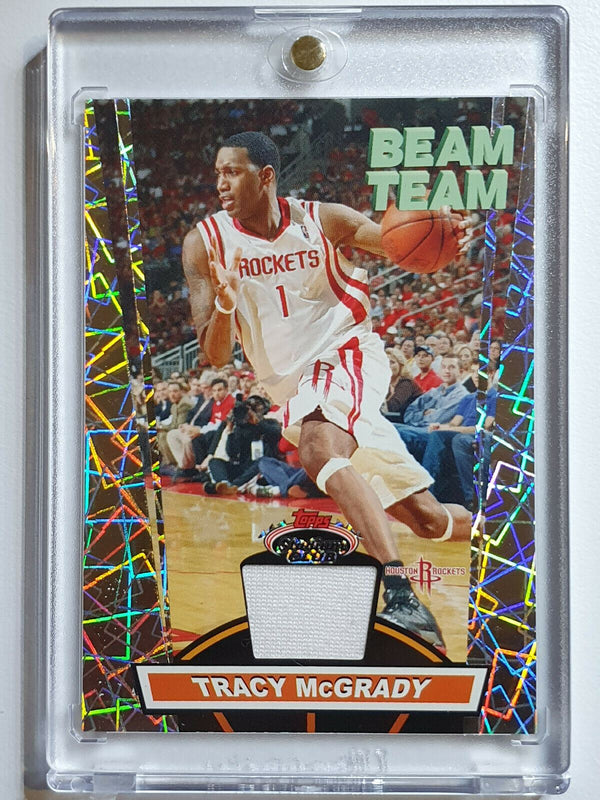 2007 Stadium Club Tracy McGrady #PATCH Beam Team Game Worn Jersey