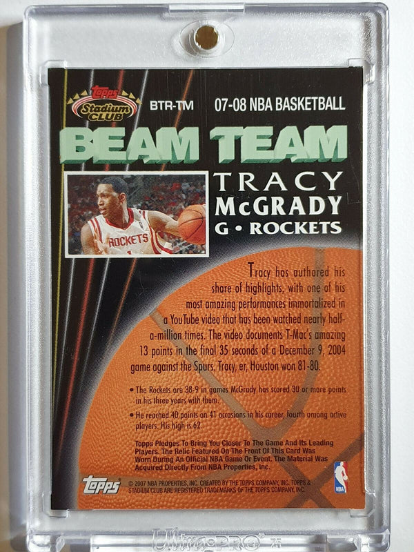 2007 Stadium Club Tracy McGrady #PATCH Beam Team Game Worn Jersey