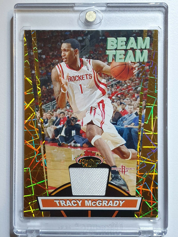 2007 Stadium Club Tracy McGrady #PATCH GOLD /99 Beam Team Game Worn Jersey