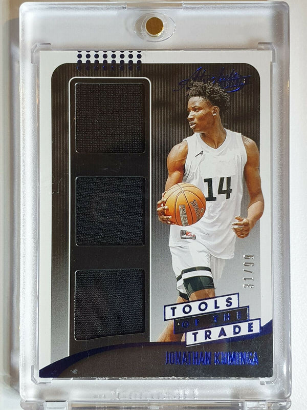 2021 Panini Absolute Jonathan Kuminga Rookie PATCH /99 BLUE Triple Jersey