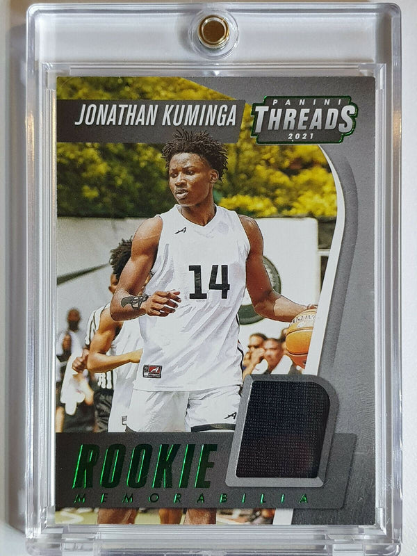 2021 Panini Threads Jonathan Kuminga Rookie #PATCH GREEN Prizm Jersey Swatch