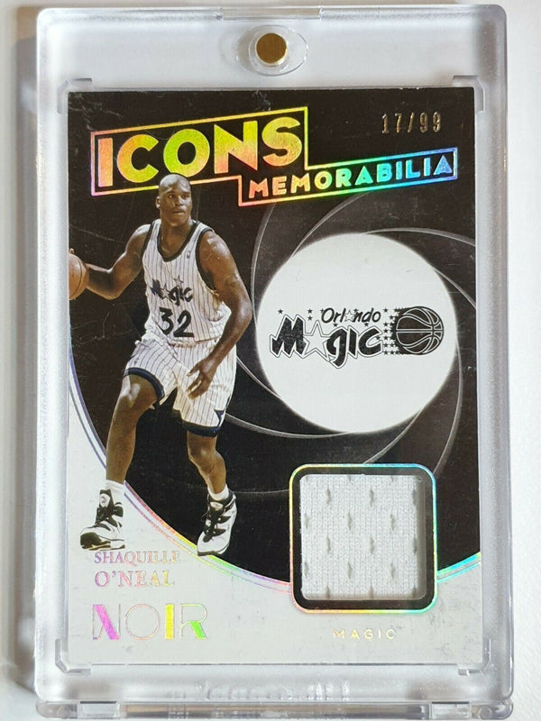 2020 Panini Noir Shaquille O'Neal #PATCH /99 Game Worn Jersey - Rare