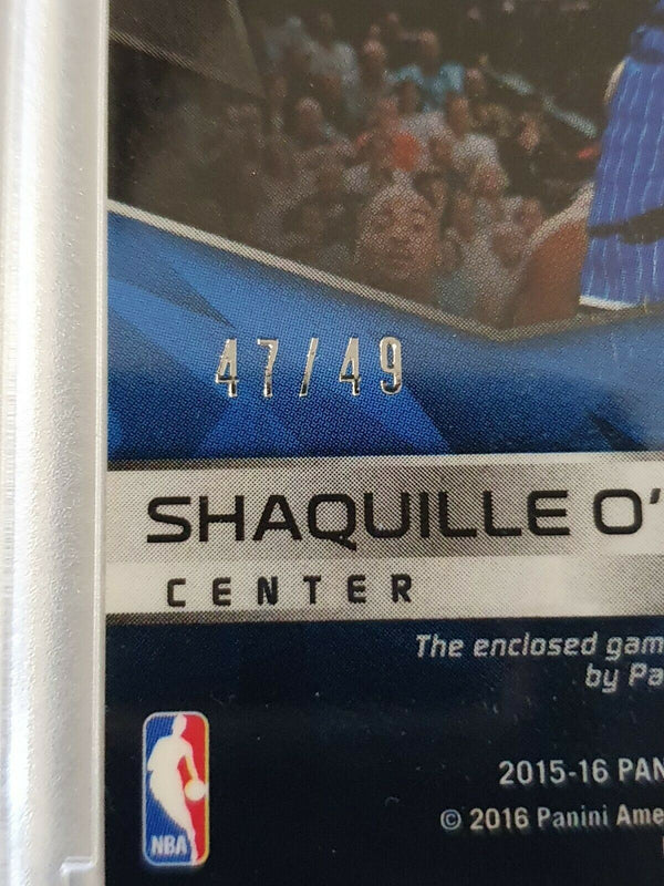 2015 Spectra Shaquille O'Neal #44PATCH BLUE HOLO /49 Game Worn Jersey - Rare