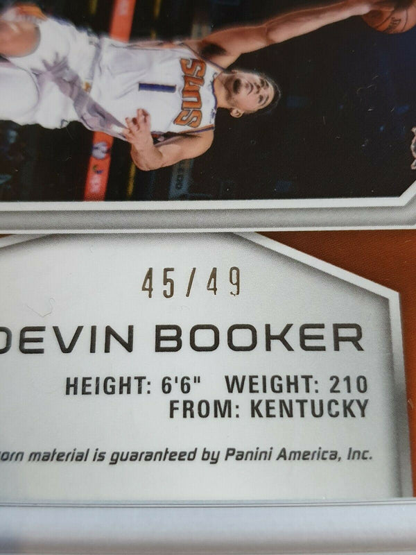 2018 Spectra Devin Booker #PATCH NEON BLUE /49 Game Worn Jersey - Rare